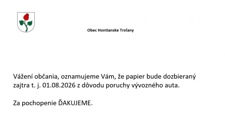Fotka pre článok OZNAM