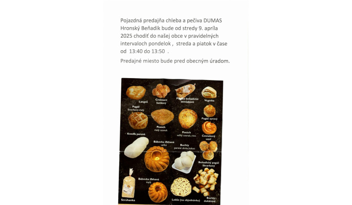 Fotka pre článok Pojazdná predajňa DUMAS u nás v obci
