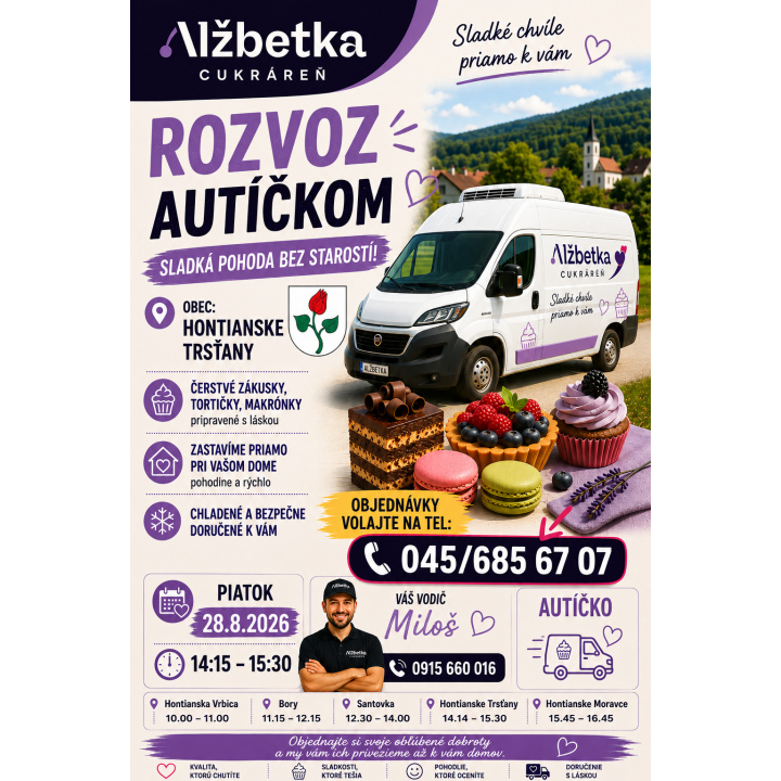 Menšia fotka pre článok Rozvoz zákuskov v našej obci 