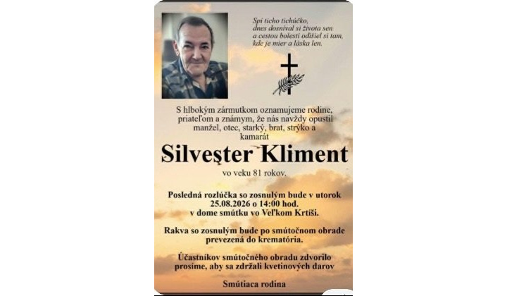 Fotka pre článok Smútočné oznámenie 
