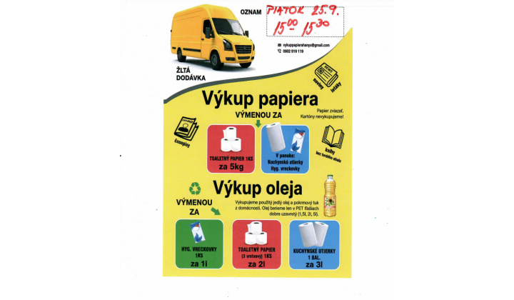 Fotka pre článok Výkup papiera a oleja
