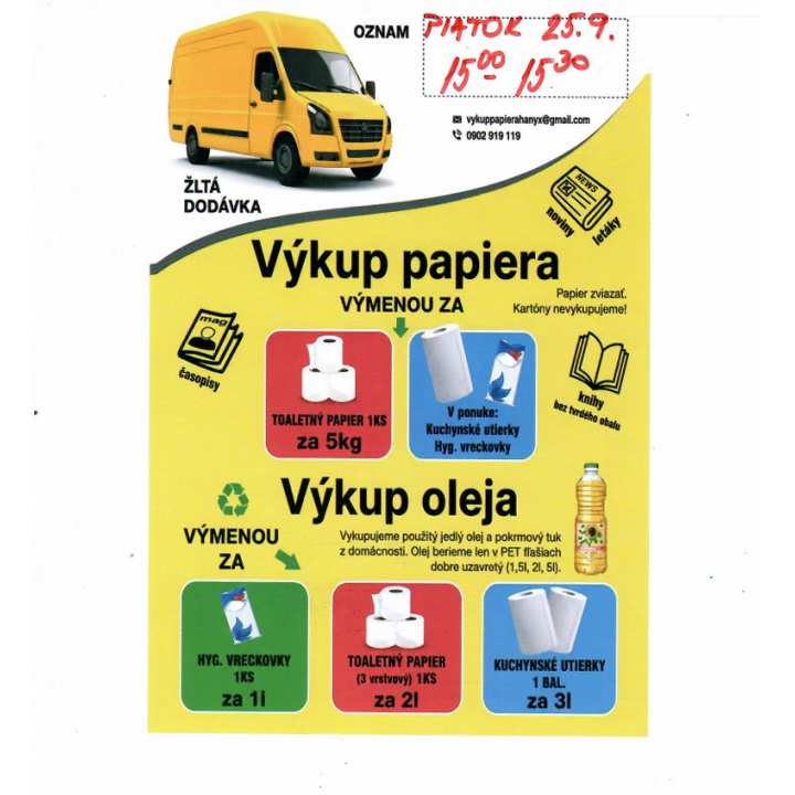 Menšia fotka pre článok Výkup papiera a oleja